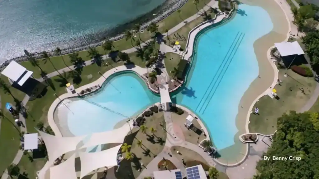 Airlie Beach Lagoon stinger-free swimming pool with Coral Sea views