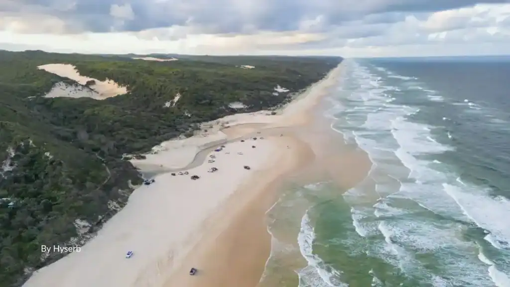 75 Mile Beach K'gari also known as 75 Mile Beach 4WD highway