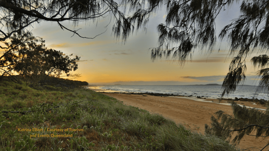 Tannum Sands beach near Gladstone, Queensland at sunset