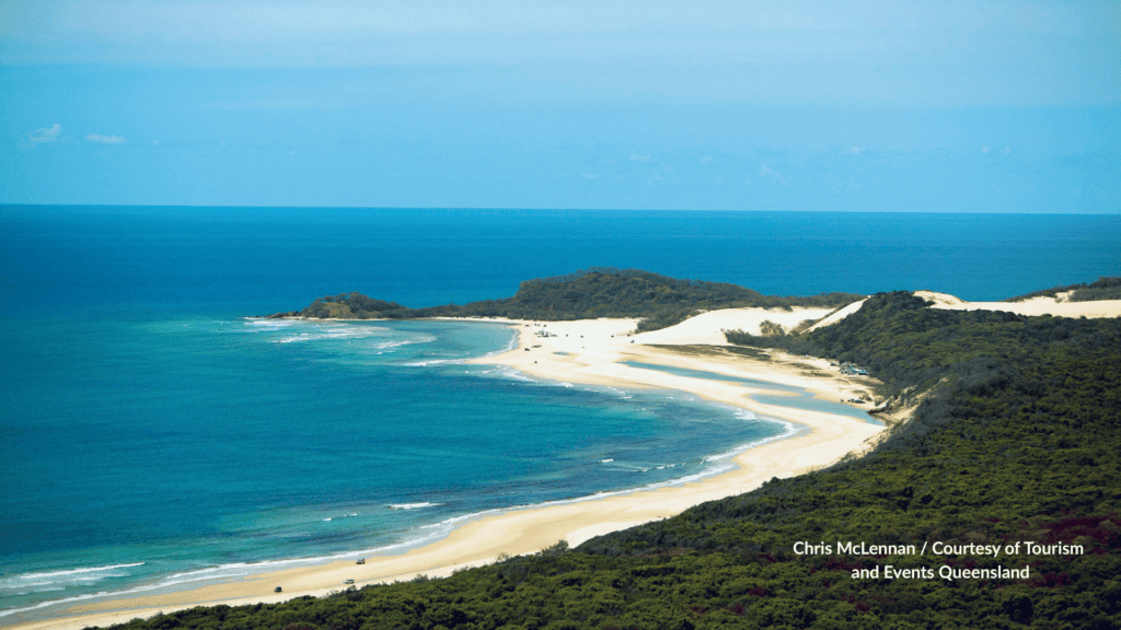 Orchid Beach looking toward Waddy Point on K'gari Queensland