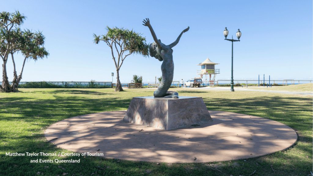 Mermaid statue in the foreshore park at Mermaid Beach Gold Coast Queensland